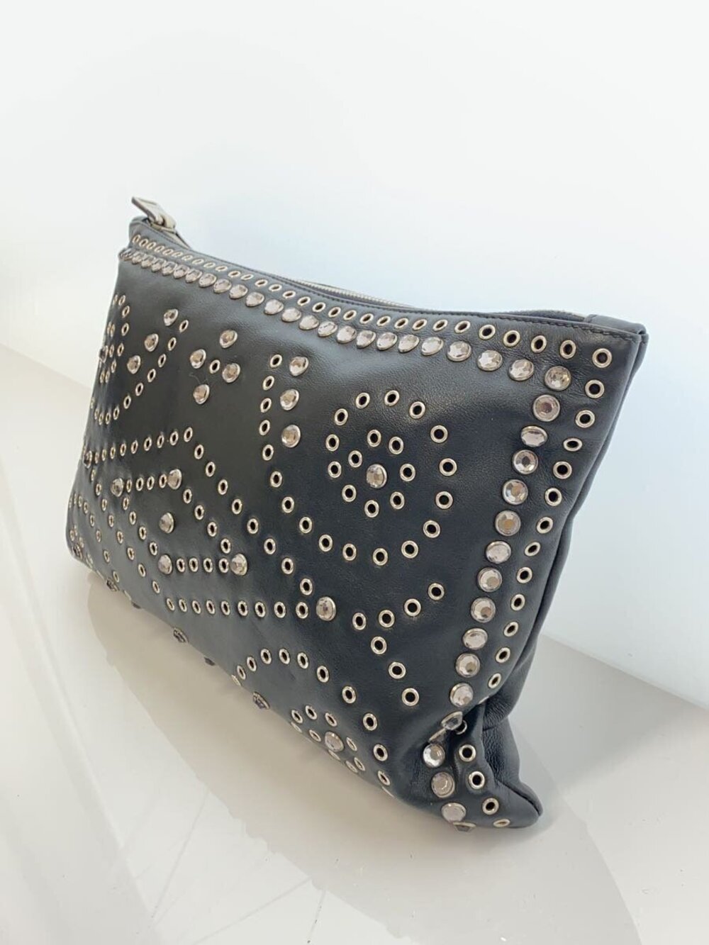 Prada Clutch Bag Leather Black